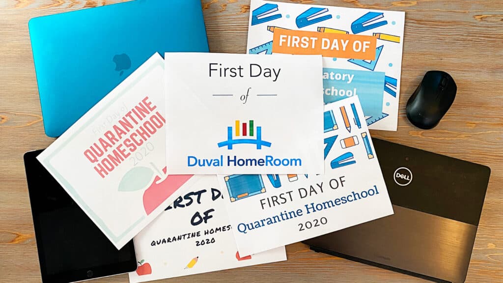 First Day Quarantine Homeschool Signs