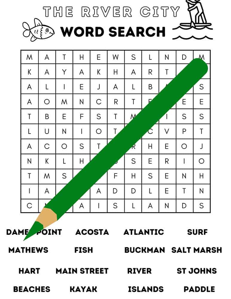 Jacksonville word search activity